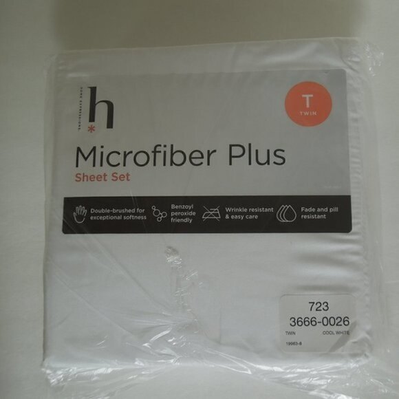 Home Expressions Microfiber Plus Sheet Set Twin White Dorm - Picture 3 of 5